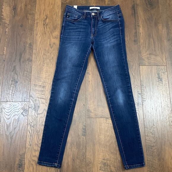 Kancan Mid-Rise Dark Wash Skinny Jeans - Picture 1 of 5